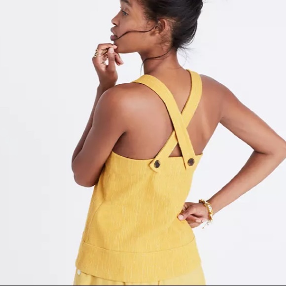 Madewell Tops - Madewell yellow cross back tank top sizeXS